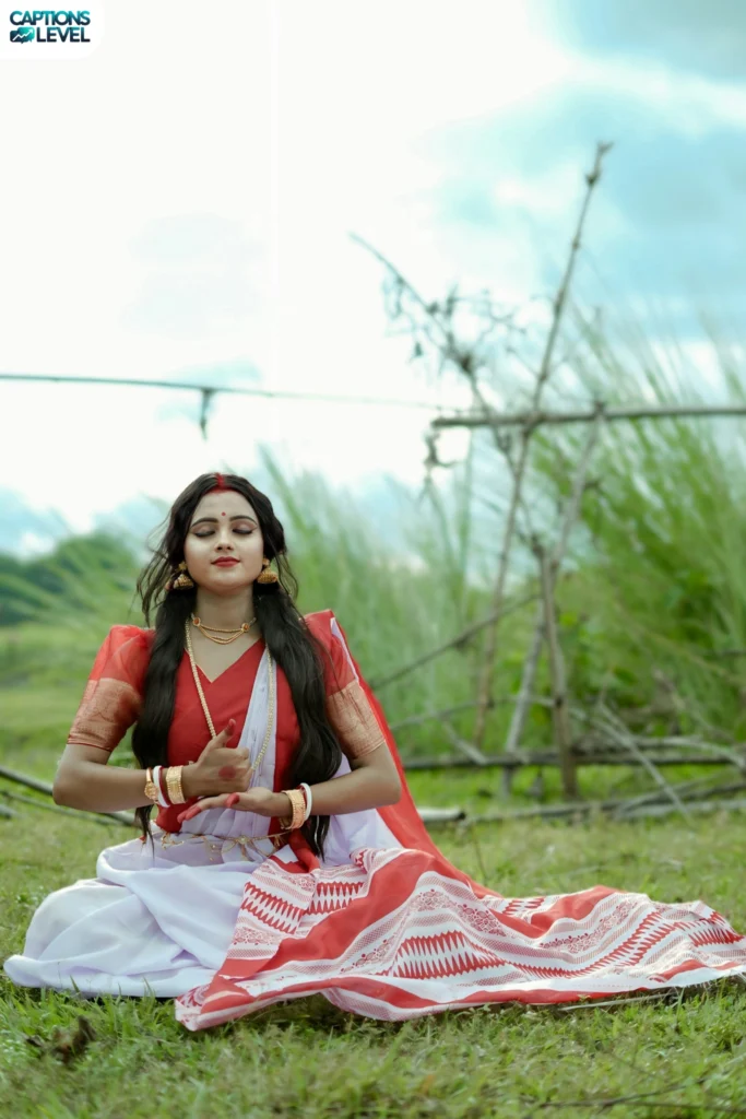 Navratri & Durga Puja Saree Captions