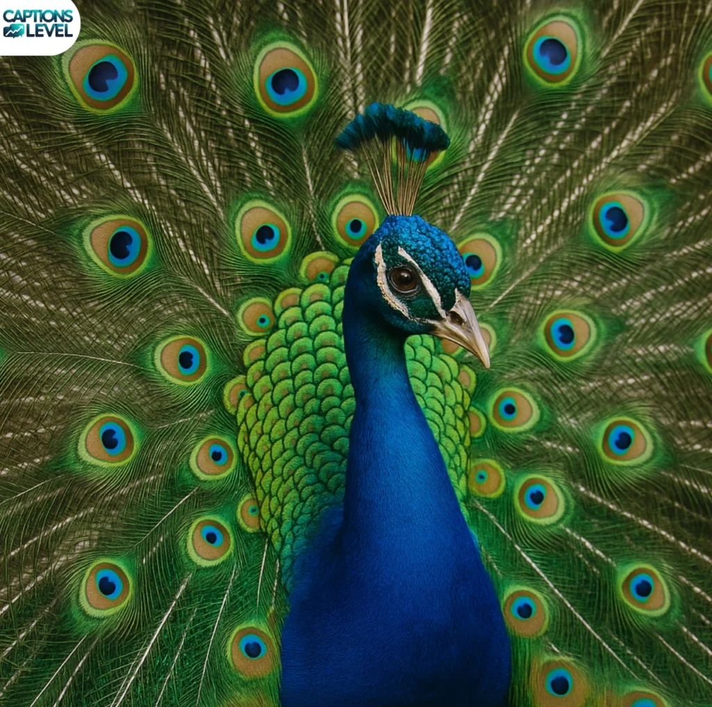 Engaging Beauty Of Peacock Captions