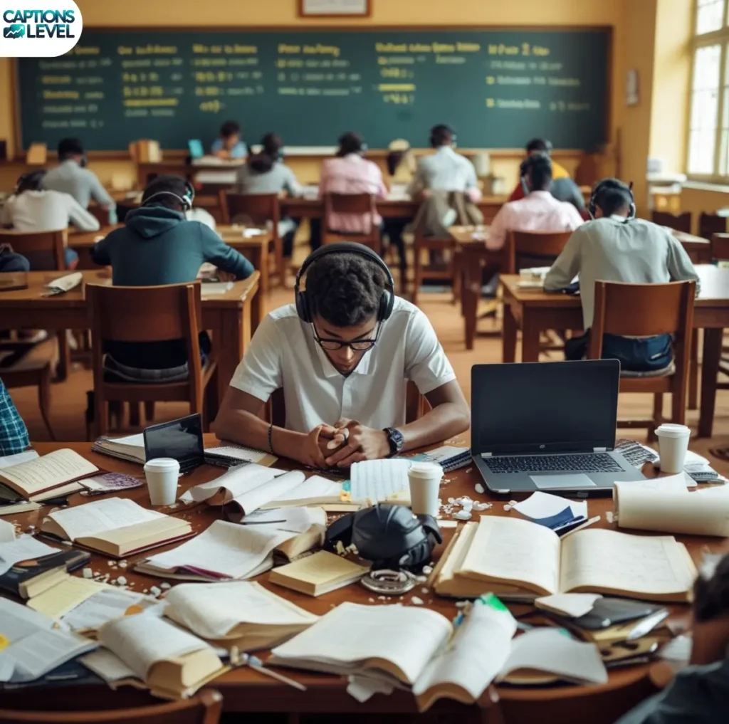 Exam Captions with Hashtags